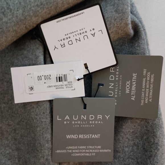 Laundry by Shelli Segal Gray Wool Alternative Winter Coat Women’s Size L NWT - Picture 10 of 16